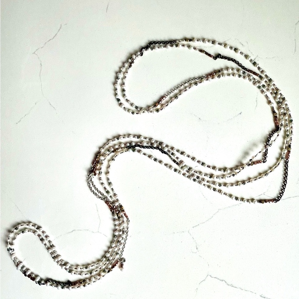 Sterling Silver Copper Brass Pearl 60”sold together - 2 for 78$
